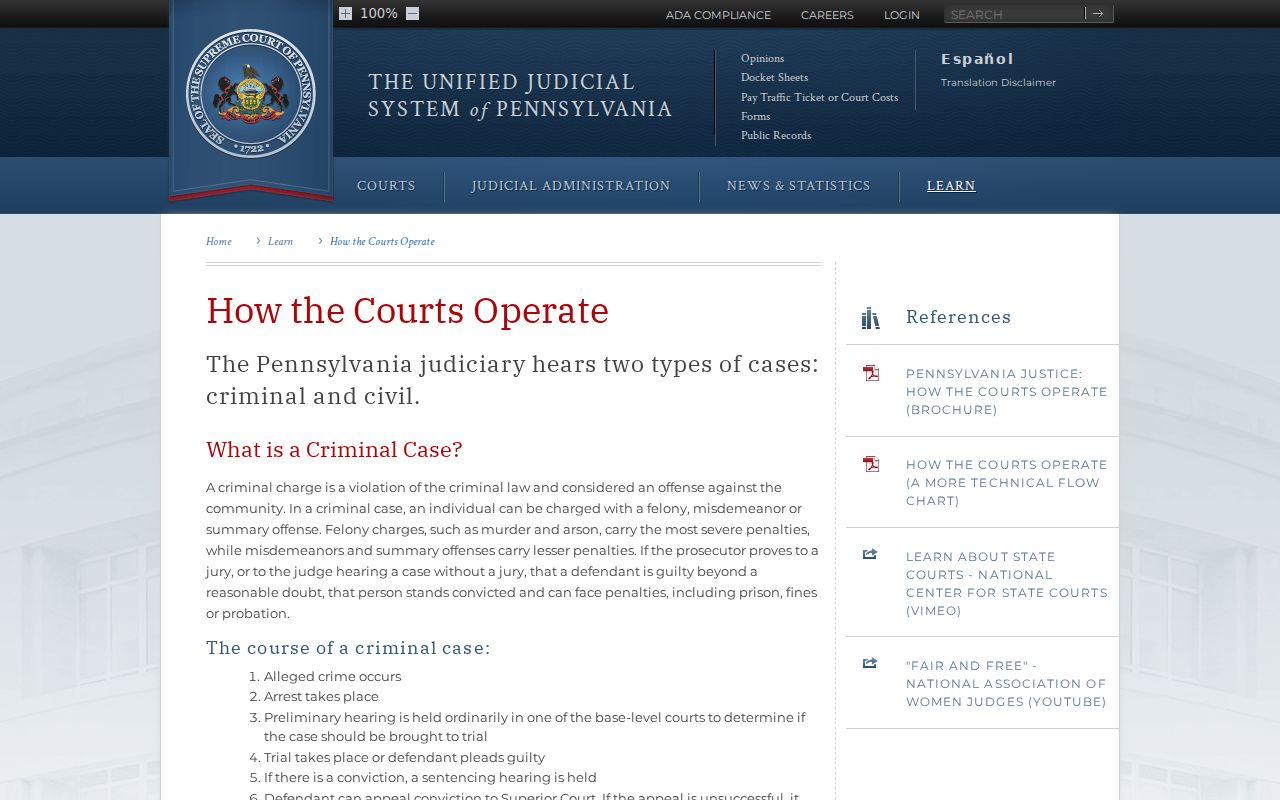 Pennsylvania criminal court case hierarchy