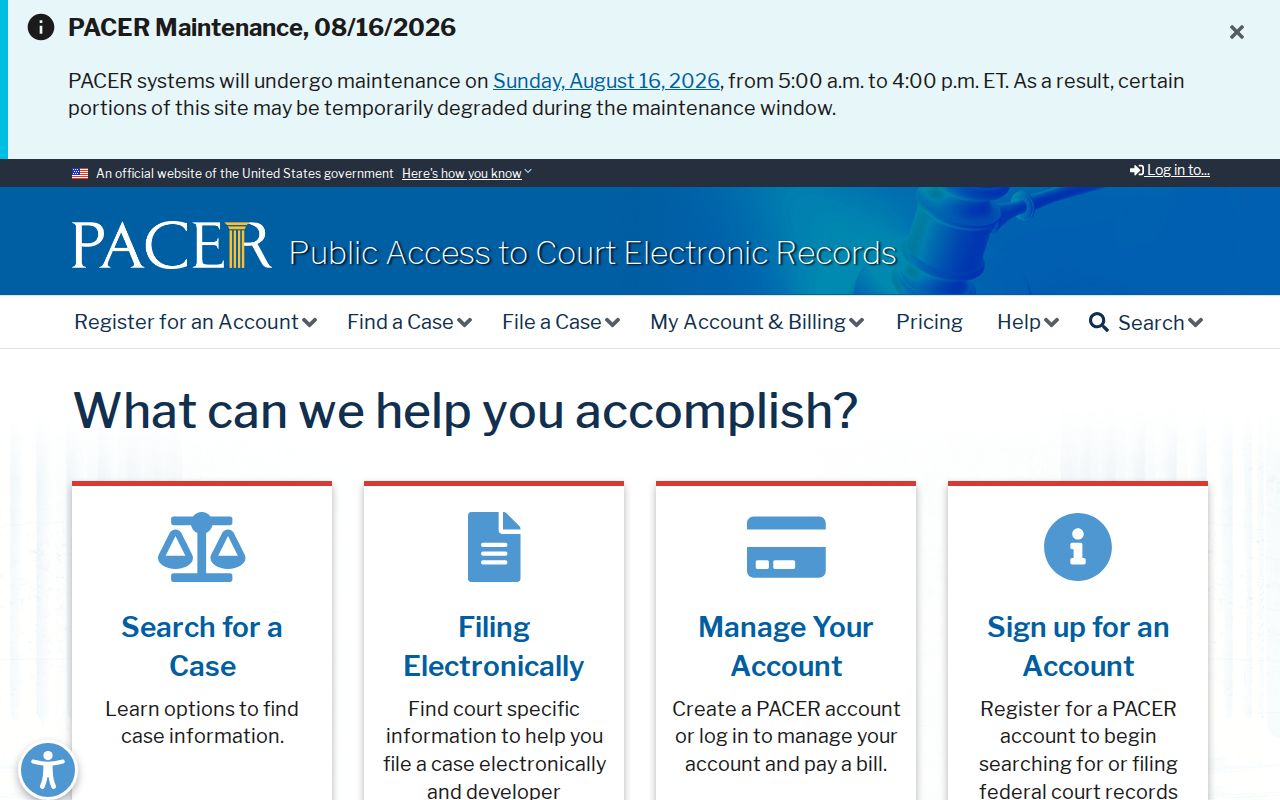 Pennsylvania criminal history PACER federal court records search